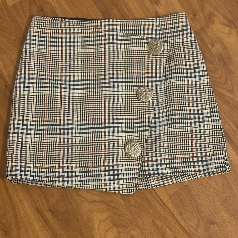 River Island Plaid Mini Skirt + US size 8/UK 12